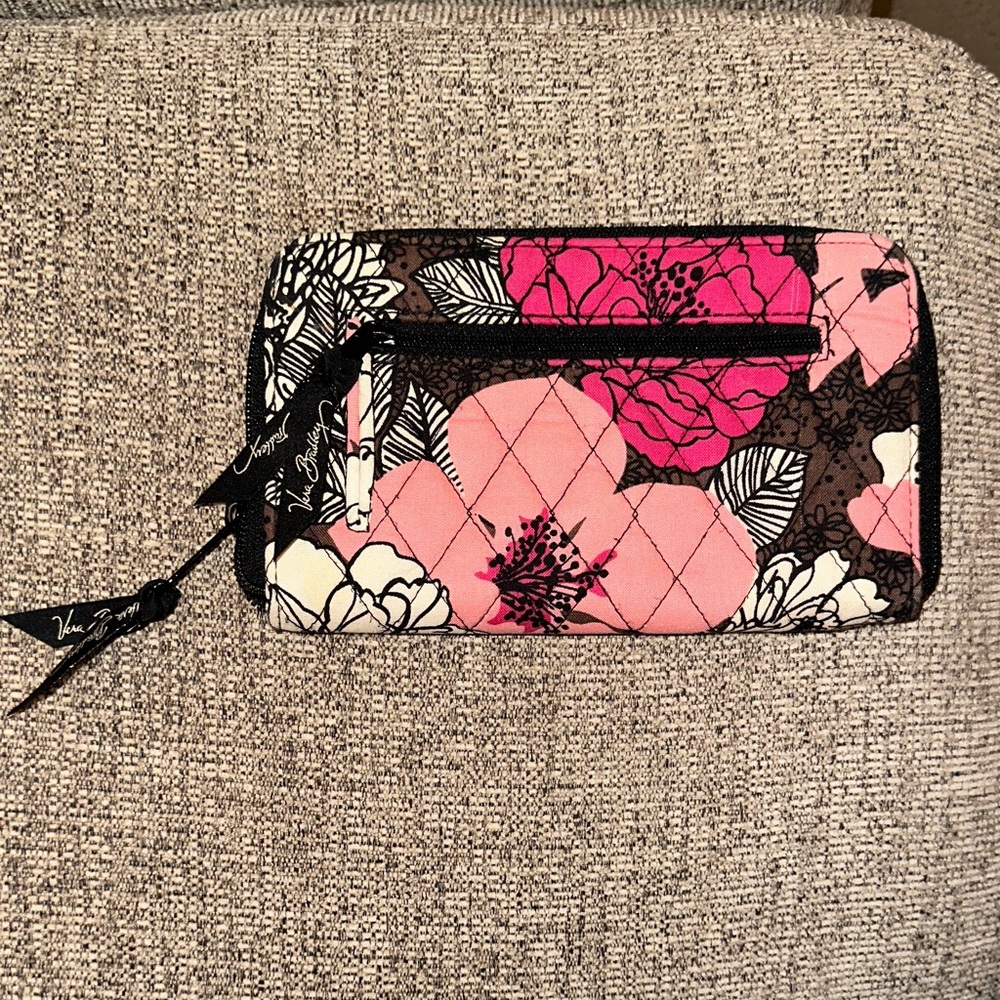 Vera Bradley Black and Pink Floral Wallet